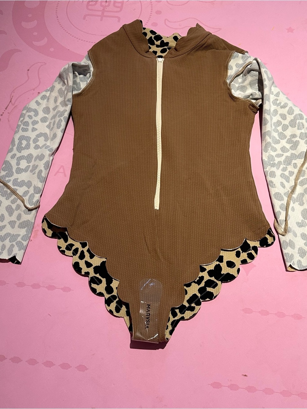NEW WITH TAGS – Marysia North Sea Rashguard Swimsuit – Cheetah Print – Size L - Picture 10 of 13